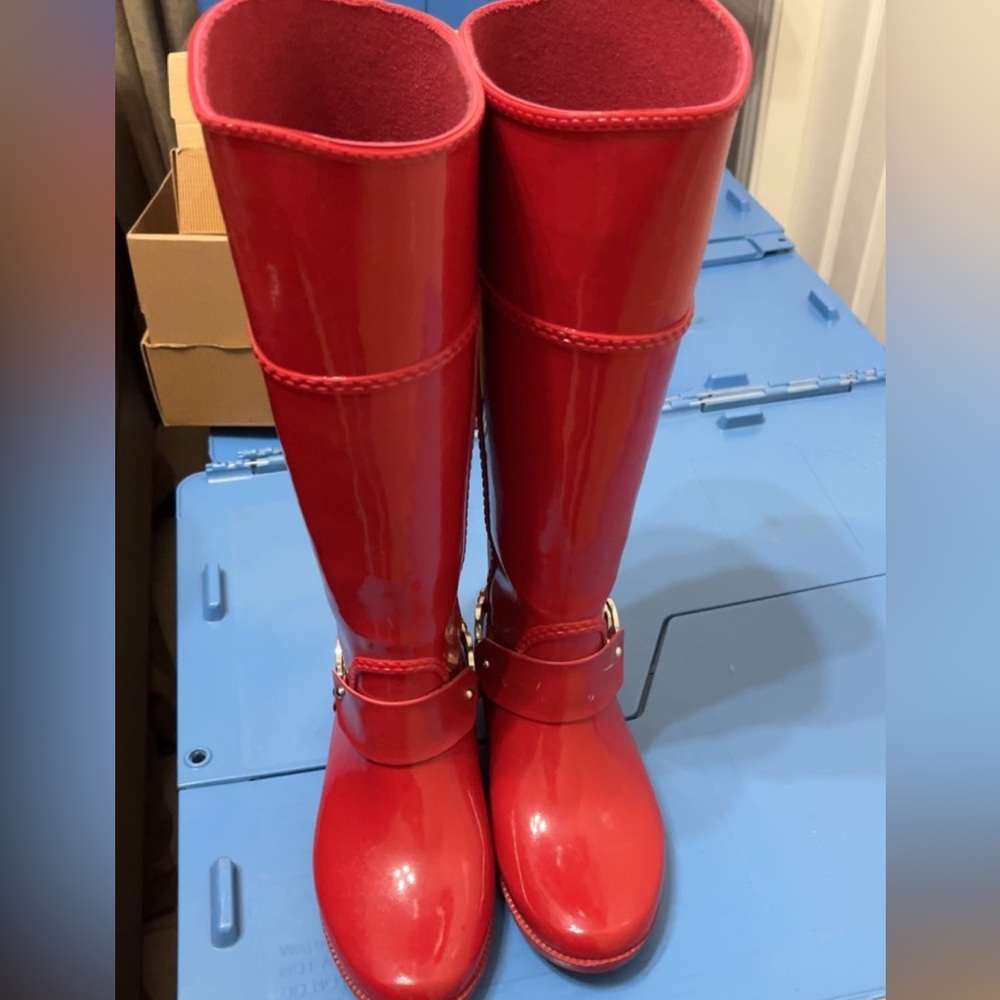 MK Red Rain Boots